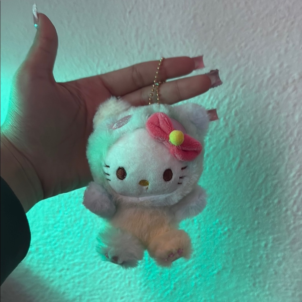 Hello Kitty Plush Keychain with Pink Bow